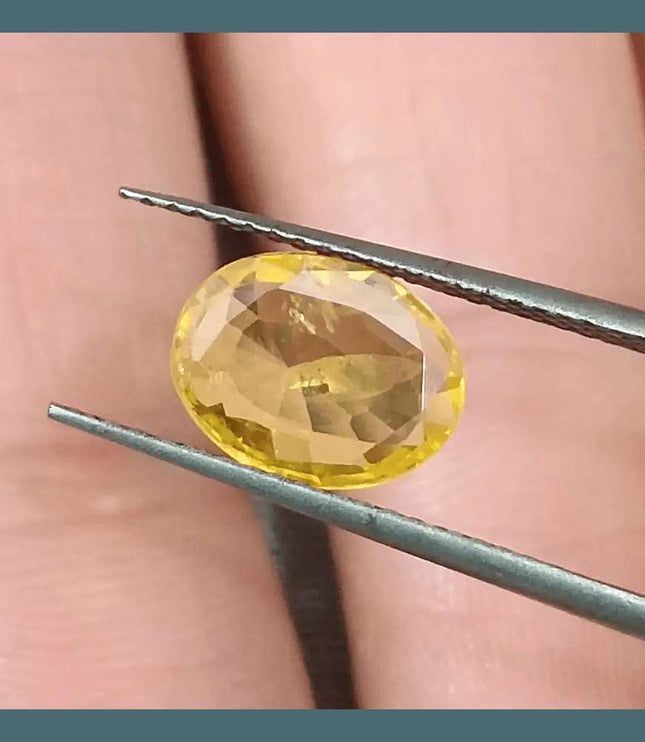 GSI Certified 1.92ct Yellow Sapphire, Natural Heated Gemstone - SMSGEMS 