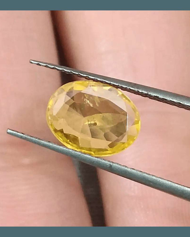 GSI Certified 1.92ct Yellow Sapphire, Natural Heated Gemstone - SMSGEMS 