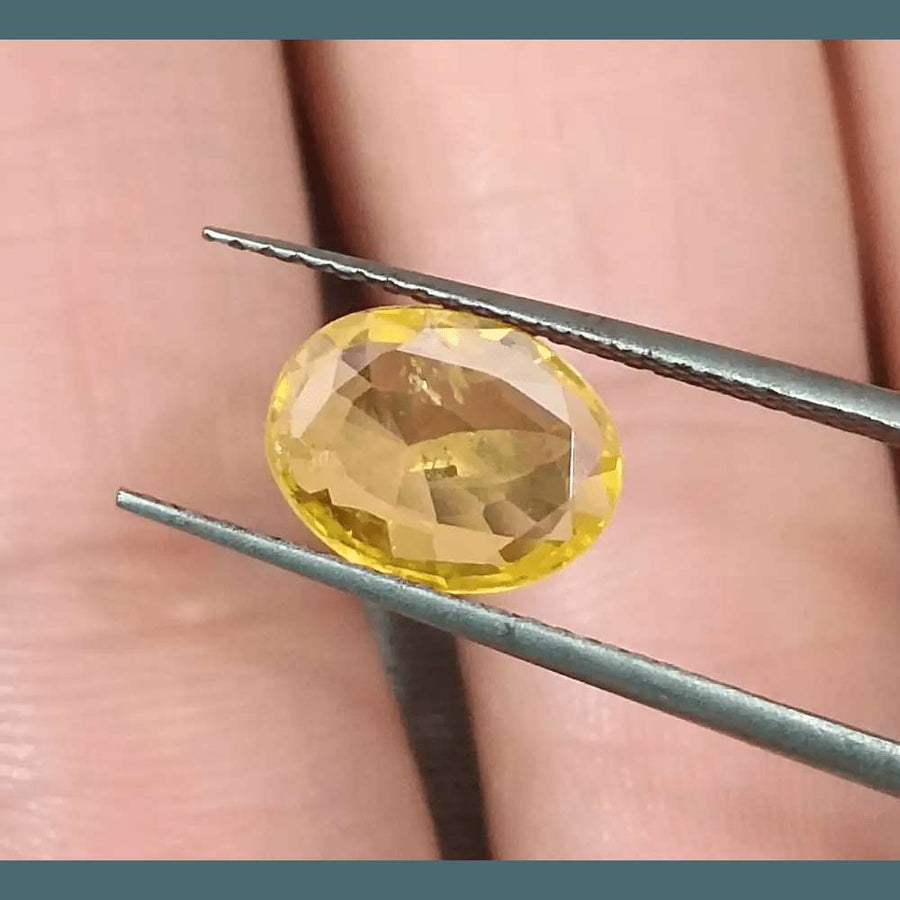 GSI Certified 1.92ct Yellow Sapphire, Natural Heated Gemstone - SMSGEMS 
