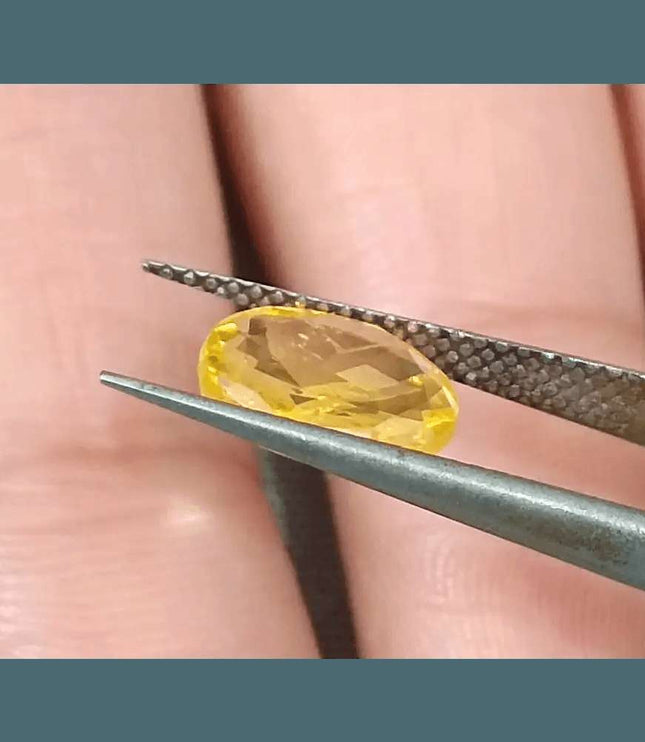 GSI Certified 1.92ct Yellow Sapphire, Natural Heated Gemstone - SMSGEMS 