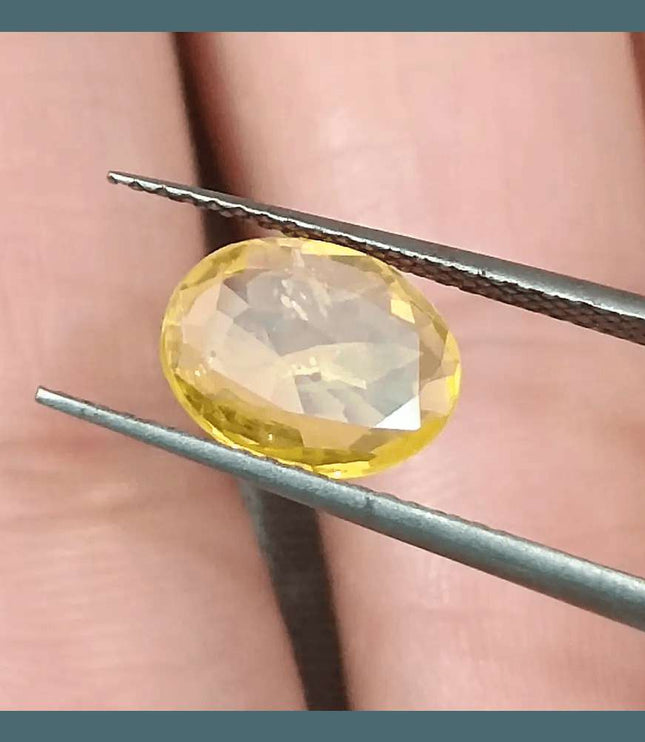 GSI Certified 1.92ct Yellow Sapphire, Natural Heated Gemstone - SMSGEMS 