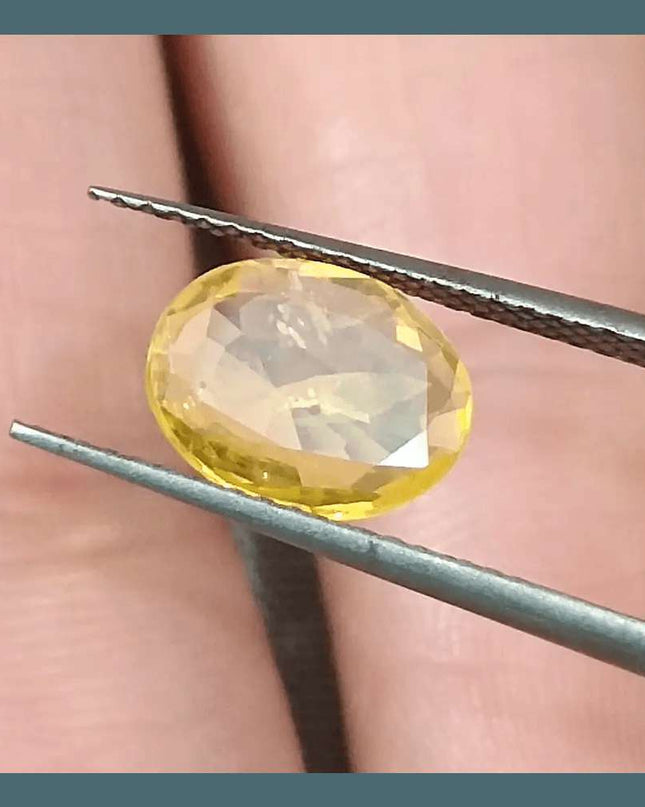 GSI Certified 1.92ct Yellow Sapphire, Natural Heated Gemstone - SMSGEMS 