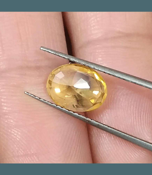 GSI Certified 1.92ct Yellow Sapphire, Natural Heated Gemstone - SMSGEMS 