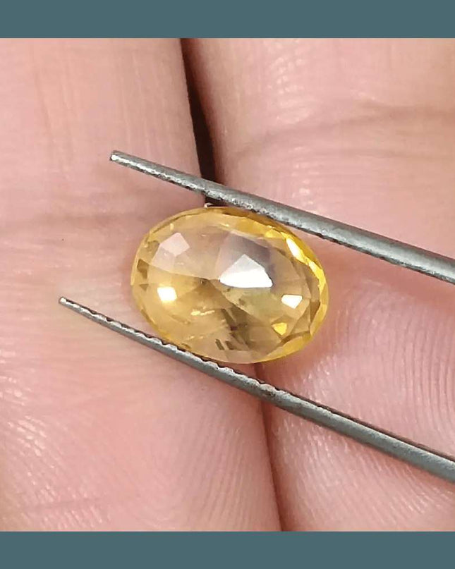 GSI Certified 1.92ct Yellow Sapphire, Natural Heated Gemstone - SMSGEMS 