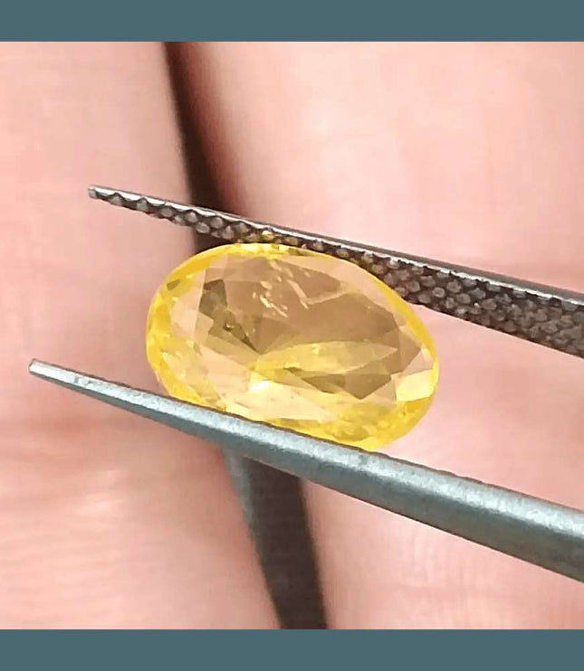 GSI Certified 1.92ct Yellow Sapphire, Natural Heated Gemstone - SMSGEMS 
