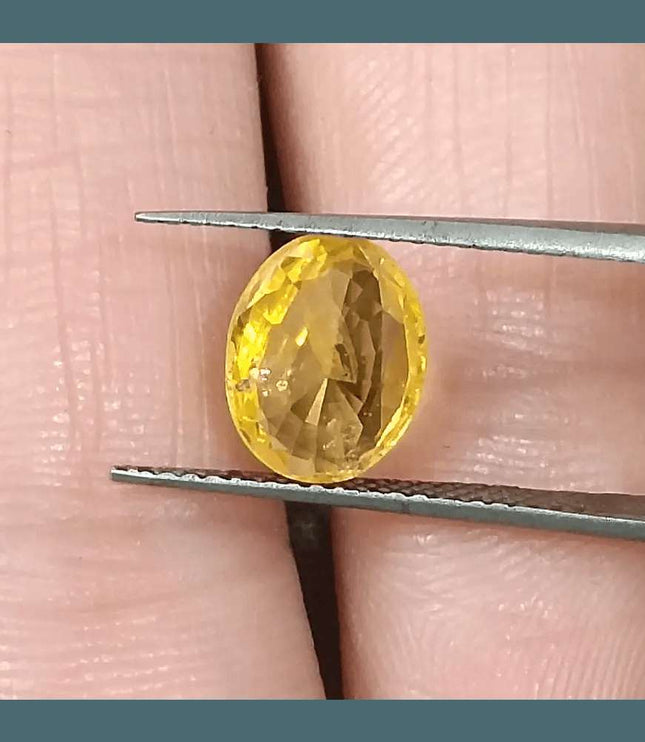 GSI Certified 1.92ct Yellow Sapphire, Natural Heated Gemstone - SMSGEMS 