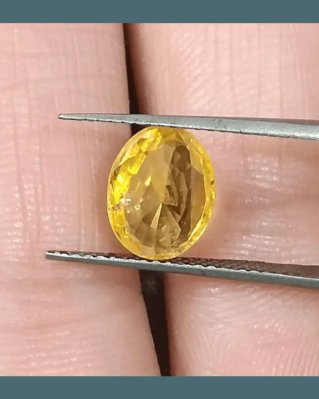 GSI Certified 1.92ct Yellow Sapphire, Natural Heated Gemstone - SMSGEMS 