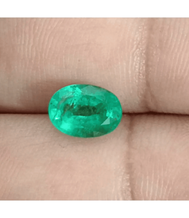GSI Certified 1.95ct Medium Intense Green Emerald, Natural Gemstone - SMSGEMS 