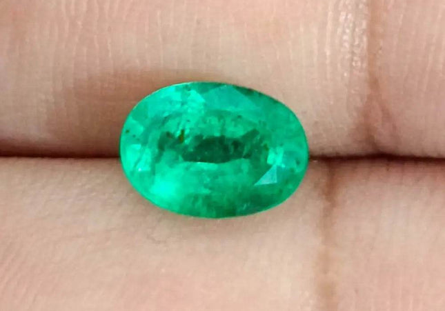GSI Certified 1.95ct Medium Intense Green Emerald, Natural Gemstone - SMSGEMS 