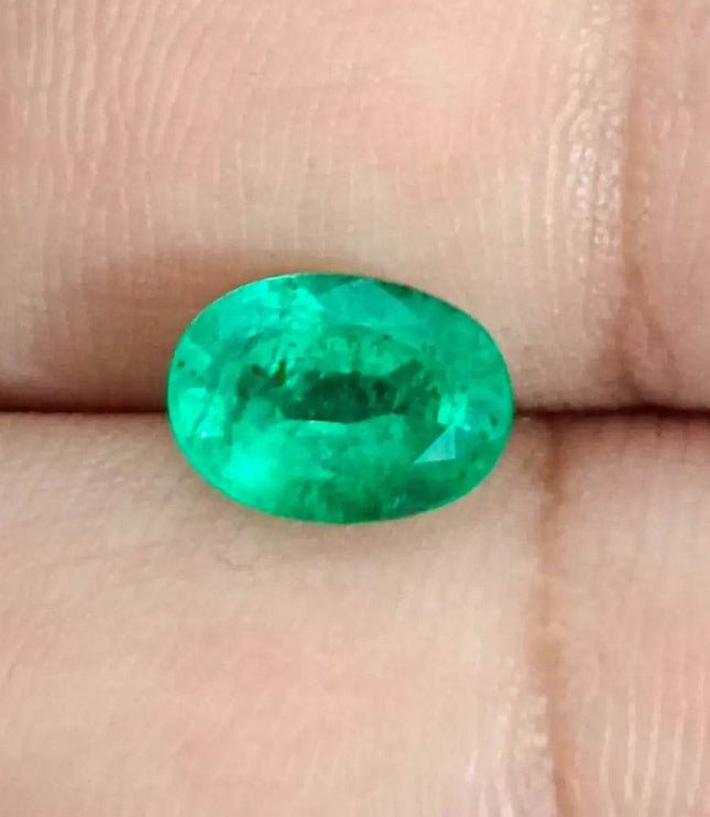 GSI Certified 1.95ct Medium Intense Green Emerald, Natural Gemstone - SMSGEMS 