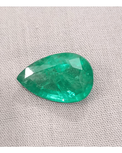 GSI Certified 13.47ct Medium Deep Golden Green Swat Emerald, Natural Gemstone - SMSGEMS 