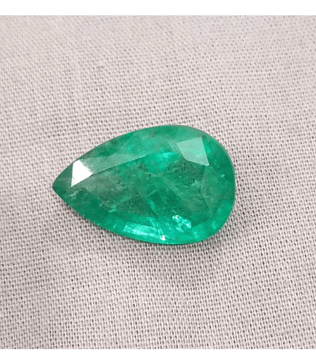 GSI Certified 13.47ct Medium Deep Golden Green Swat Emerald, Natural Gemstone - SMSGEMS 