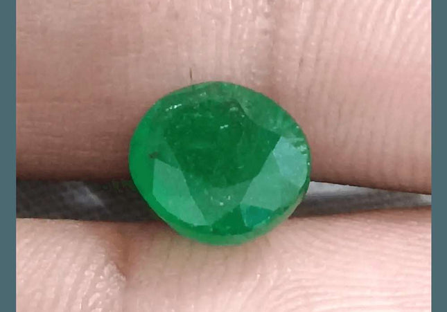 2.10ct Deep Green Emerald certified by GSI - SMSGEMS 