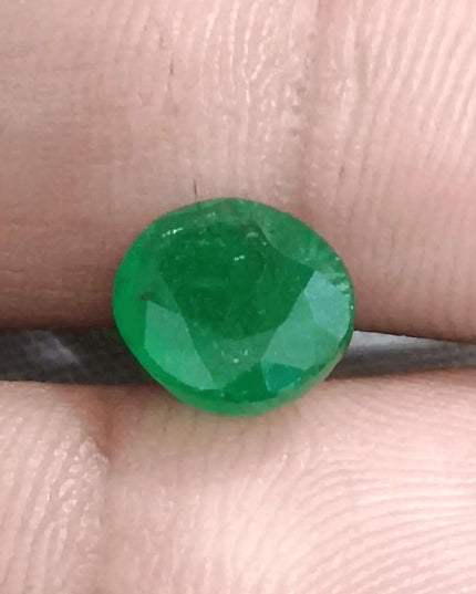 2.10ct Deep Green Emerald certified by GSI - SMSGEMS 
