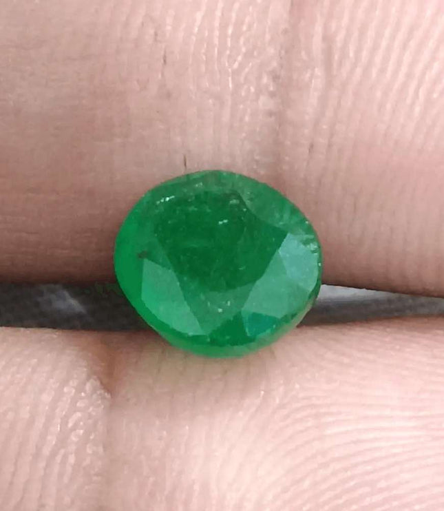 2.10ct Deep Green Emerald certified by GSI - SMSGEMS 