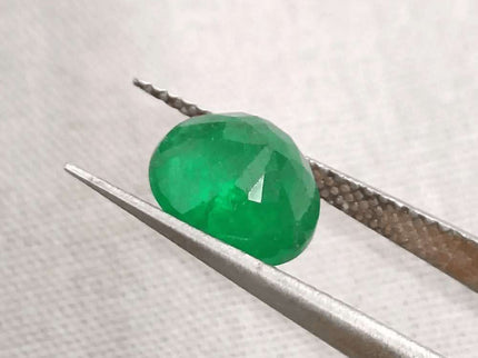 2.10ct Deep Green Emerald certified by GSI - SMSGEMS 