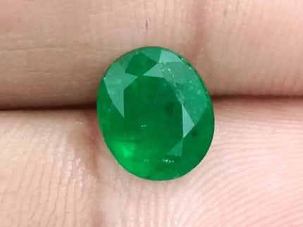 2.10ct Deep Green Emerald certified by GSI - SMSGEMS 
