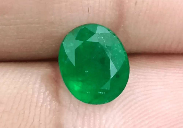2.10ct Deep Green Emerald certified by GSI - SMSGEMS 