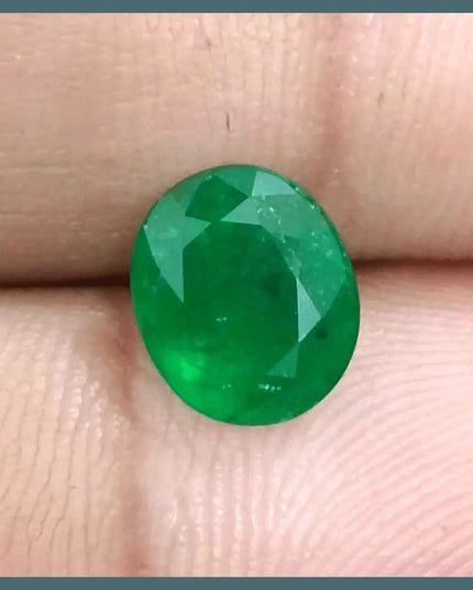 2.10ct Deep Green Emerald certified by GSI - SMSGEMS 
