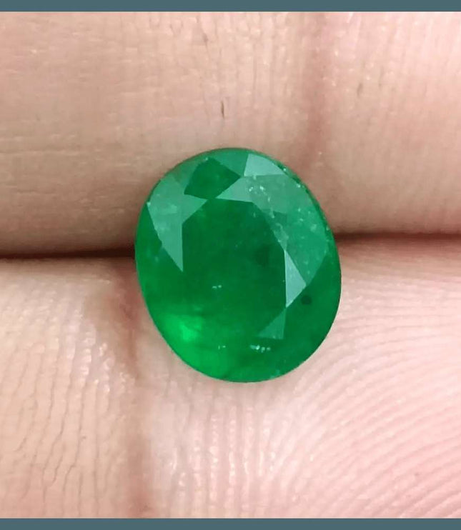 2.10ct Deep Green Emerald certified by GSI - SMSGEMS 