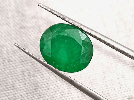 2.10ct Deep Green Emerald certified by GSI - SMSGEMS 
