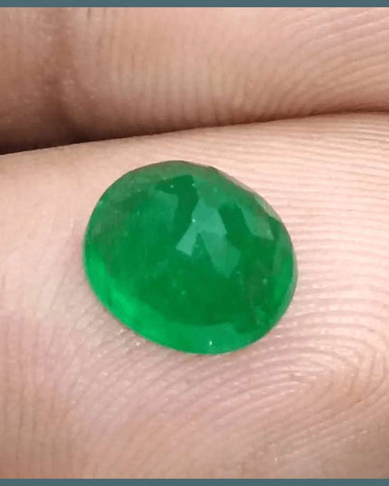 2.10ct Deep Green Emerald certified by GSI - SMSGEMS 