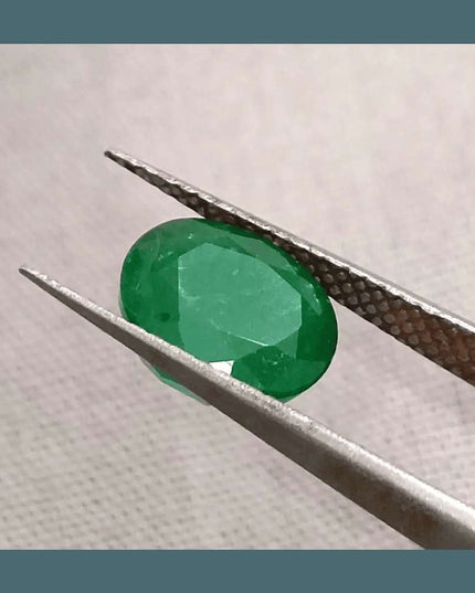 2.10ct Deep Green Emerald certified by GSI - SMSGEMS 