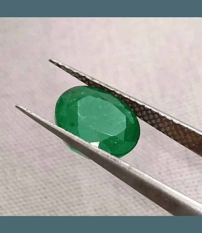 2.10ct Deep Green Emerald certified by GSI - SMSGEMS 