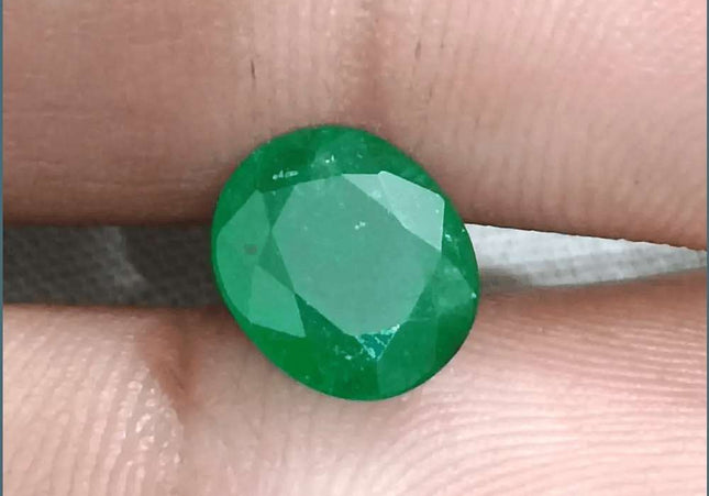 2.10ct Deep Green Emerald certified by GSI - SMSGEMS 