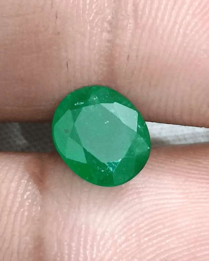 2.10ct Deep Green Emerald certified by GSI - SMSGEMS 