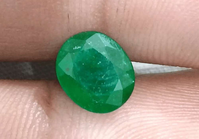 2.10ct Deep Green Emerald certified by GSI - SMSGEMS 