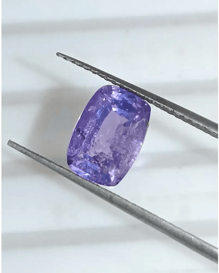 GSI Certified 2.10ct Purplish Blue Sapphire, Natural Untreated Gemstone - SMSGEMS 