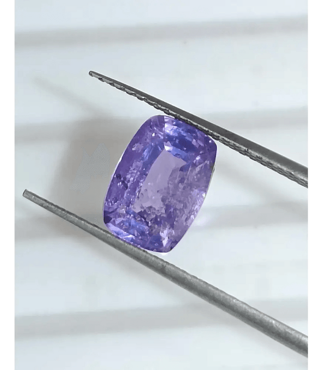 GSI Certified 2.10ct Purplish Blue Sapphire, Natural Untreated Gemstone - SMSGEMS 