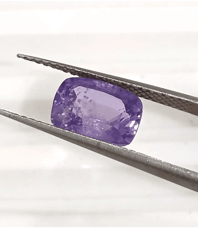 GSI Certified 2.10ct Purplish Blue Sapphire, Natural Untreated Gemstone - SMSGEMS 