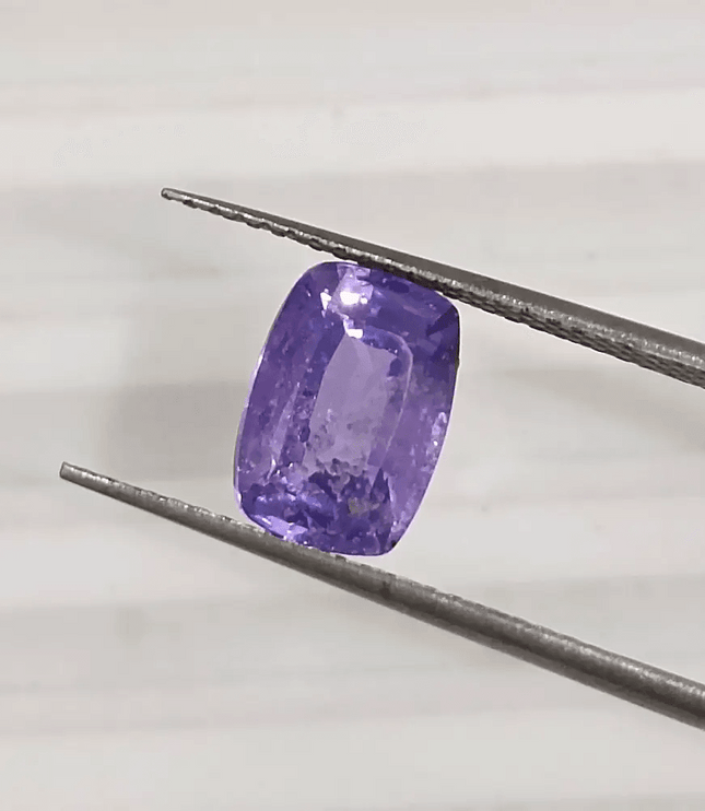 GSI Certified 2.10ct Purplish Blue Sapphire, Natural Untreated Gemstone - SMSGEMS 
