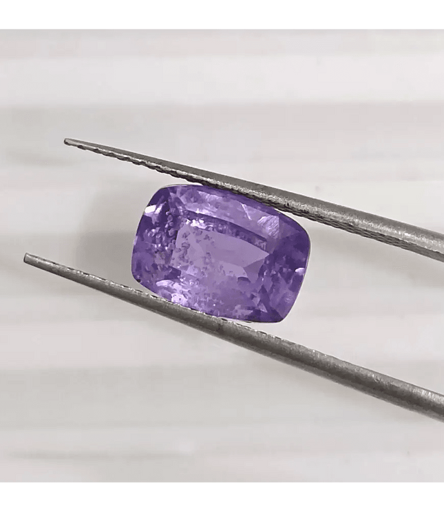 GSI Certified 2.10ct Purplish Blue Sapphire, Natural Untreated Gemstone - SMSGEMS 
