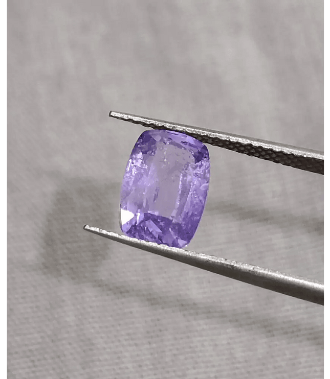 GSI Certified 2.10ct Purplish Blue Sapphire, Natural Untreated Gemstone - SMSGEMS 