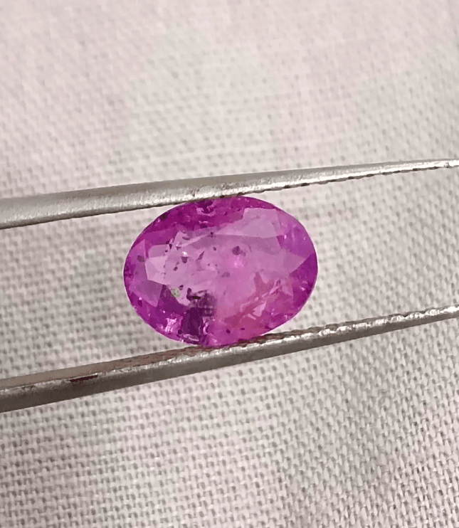 GSI Certified 2.13ct Purple Ceylon Sapphire , Natural Untreated Gemstone - SMSGEMS 