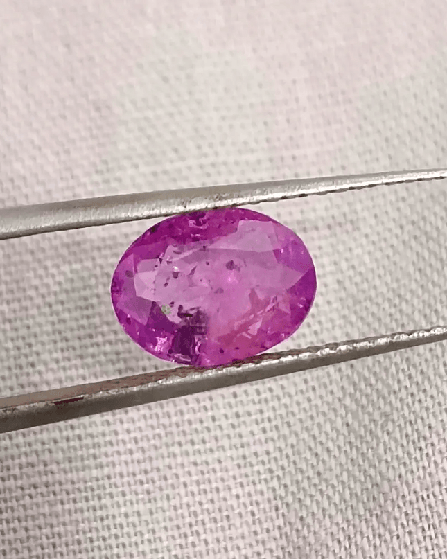 GSI Certified 2.13ct Purple Ceylon Sapphire , Natural Untreated Gemstone - SMSGEMS 