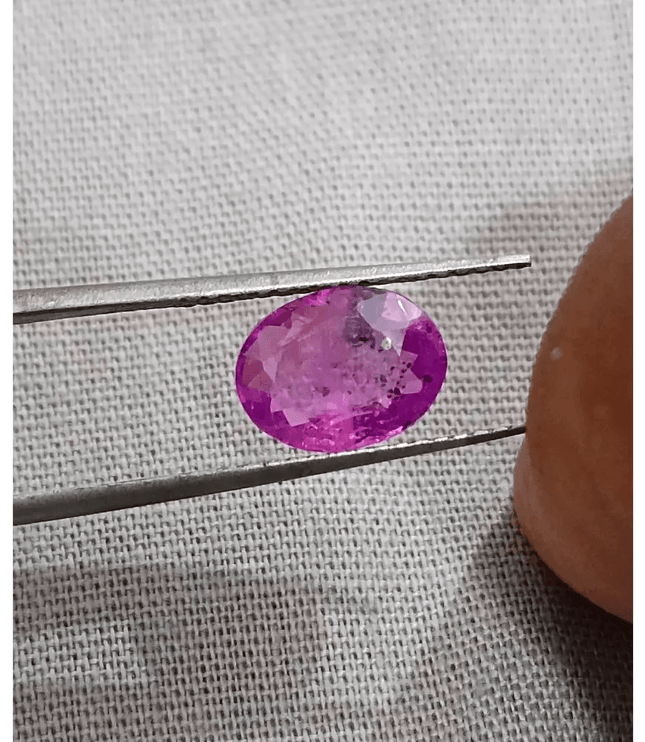 GSI Certified 2.13ct Purple Ceylon Sapphire , Natural Untreated Gemstone - SMSGEMS 