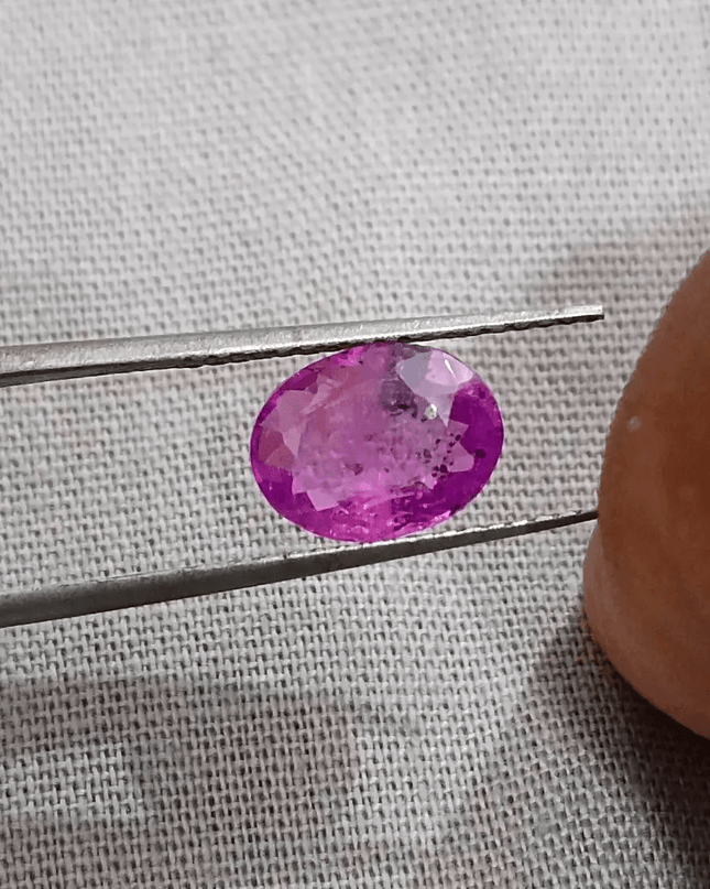 GSI Certified 2.13ct Purple Ceylon Sapphire , Natural Untreated Gemstone - SMSGEMS 