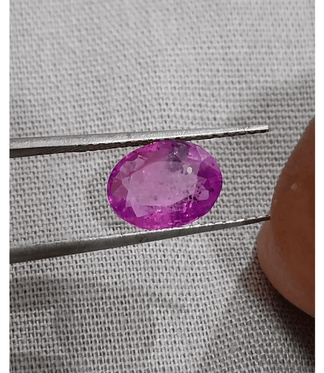 GSI Certified 2.13ct Purple Ceylon Sapphire , Natural Untreated Gemstone - SMSGEMS 