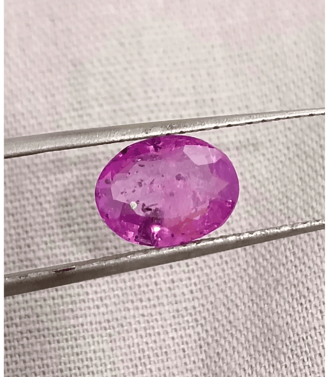 GSI Certified 2.13ct Purple Ceylon Sapphire , Natural Untreated Gemstone - SMSGEMS 