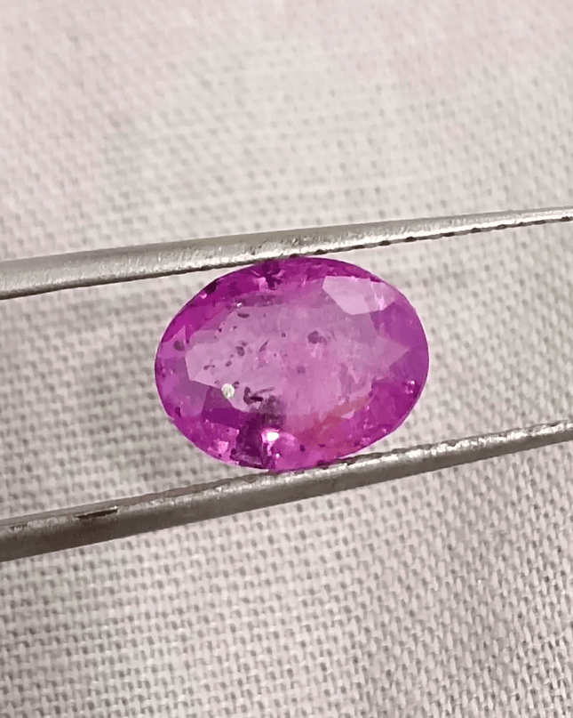 GSI Certified 2.13ct Purple Ceylon Sapphire , Natural Untreated Gemstone - SMSGEMS 