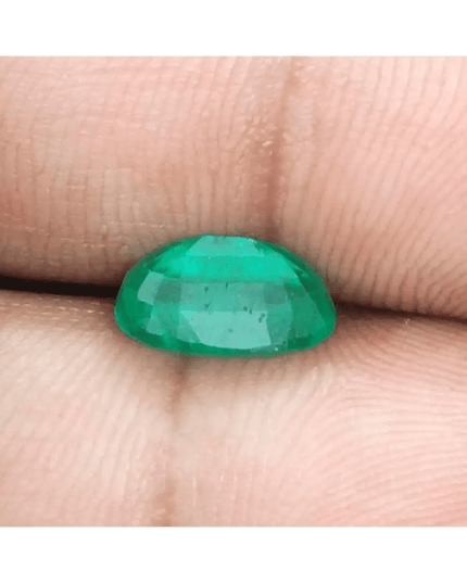 GSI Certified 2.16ct Medium Green Zambian Emerald, Natural Gemstone - SMSGEMS 