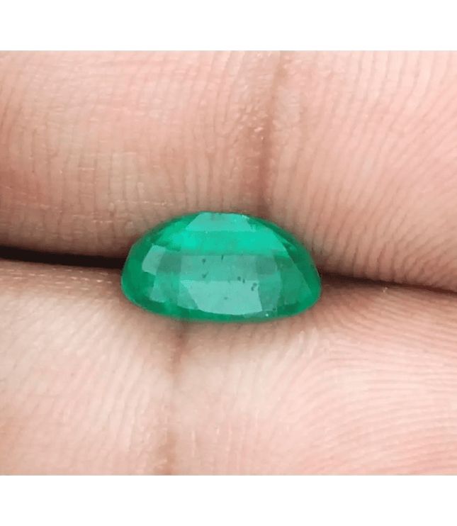 GSI Certified 2.16ct Medium Green Zambian Emerald, Natural Gemstone - SMSGEMS 