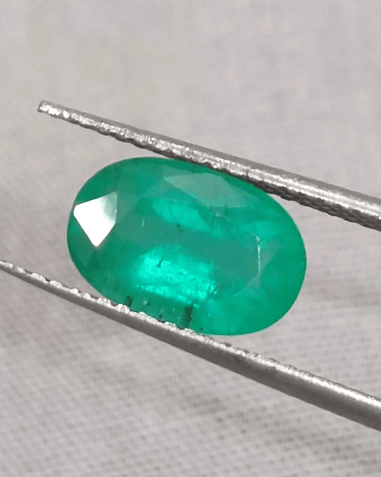 GSI Certified 2.16ct Medium Green Zambian Emerald, Natural Gemstone - SMSGEMS 