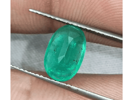 GSI Certified 2.16ct Medium Green Zambian Emerald, Natural Gemstone - SMSGEMS 