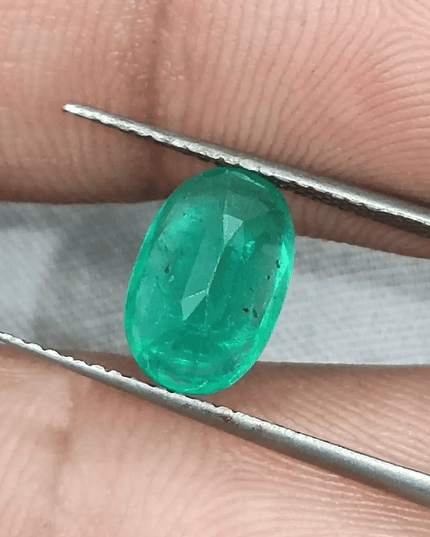 GSI Certified 2.16ct Medium Green Zambian Emerald, Natural Gemstone - SMSGEMS 