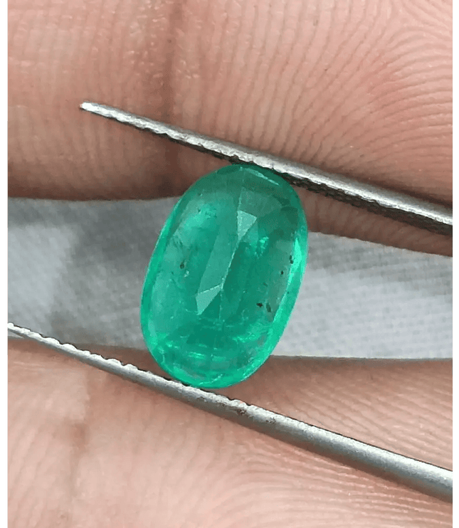 GSI Certified 2.16ct Medium Green Zambian Emerald, Natural Gemstone - SMSGEMS 